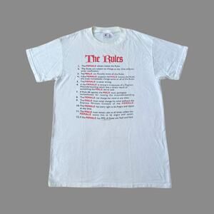 Vintage The Rules Graphic T-Shirt Pre-Shrunk Cotton M